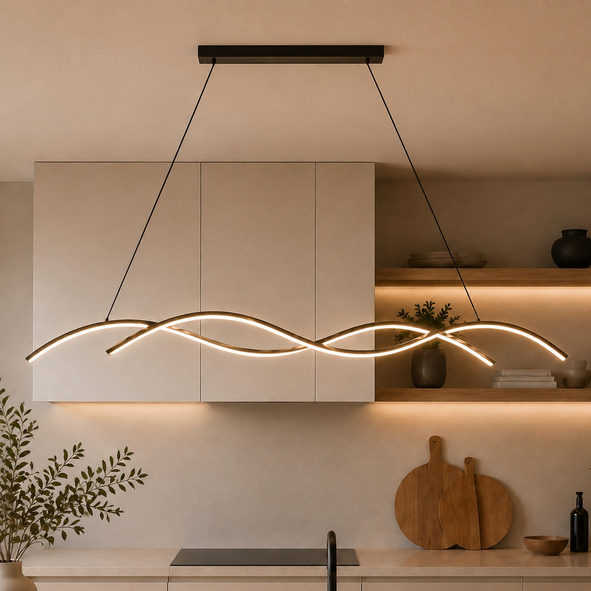Modern Pendant Light Adjustable Hanging Aluminum LED Dimmable for Kitchen Island and Dining Room