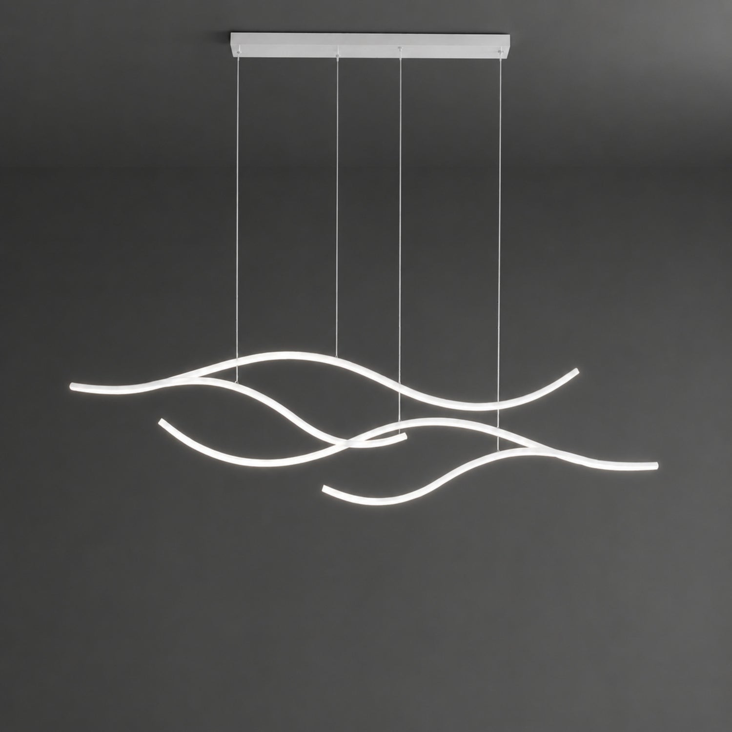 Modern LED Pendant Light Adjustable Hanging Metal with Silicone Shade for Kitchen Island