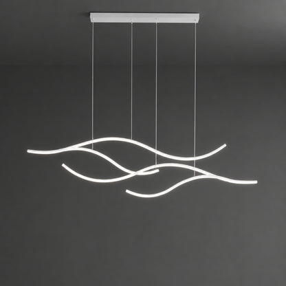 Modern LED Pendant Light Adjustable Hanging Metal with Silicone Shade for Kitchen Island