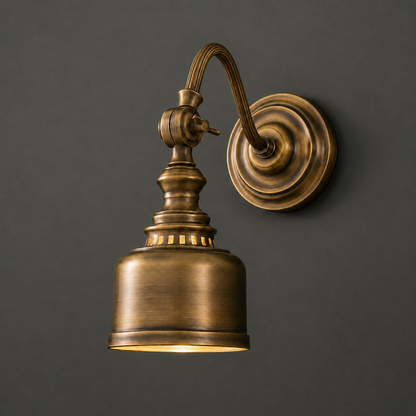 Modern Minimalist Wall Light Wall Mounted Solid Brass LED Compatible Sconce for Indoor Use
