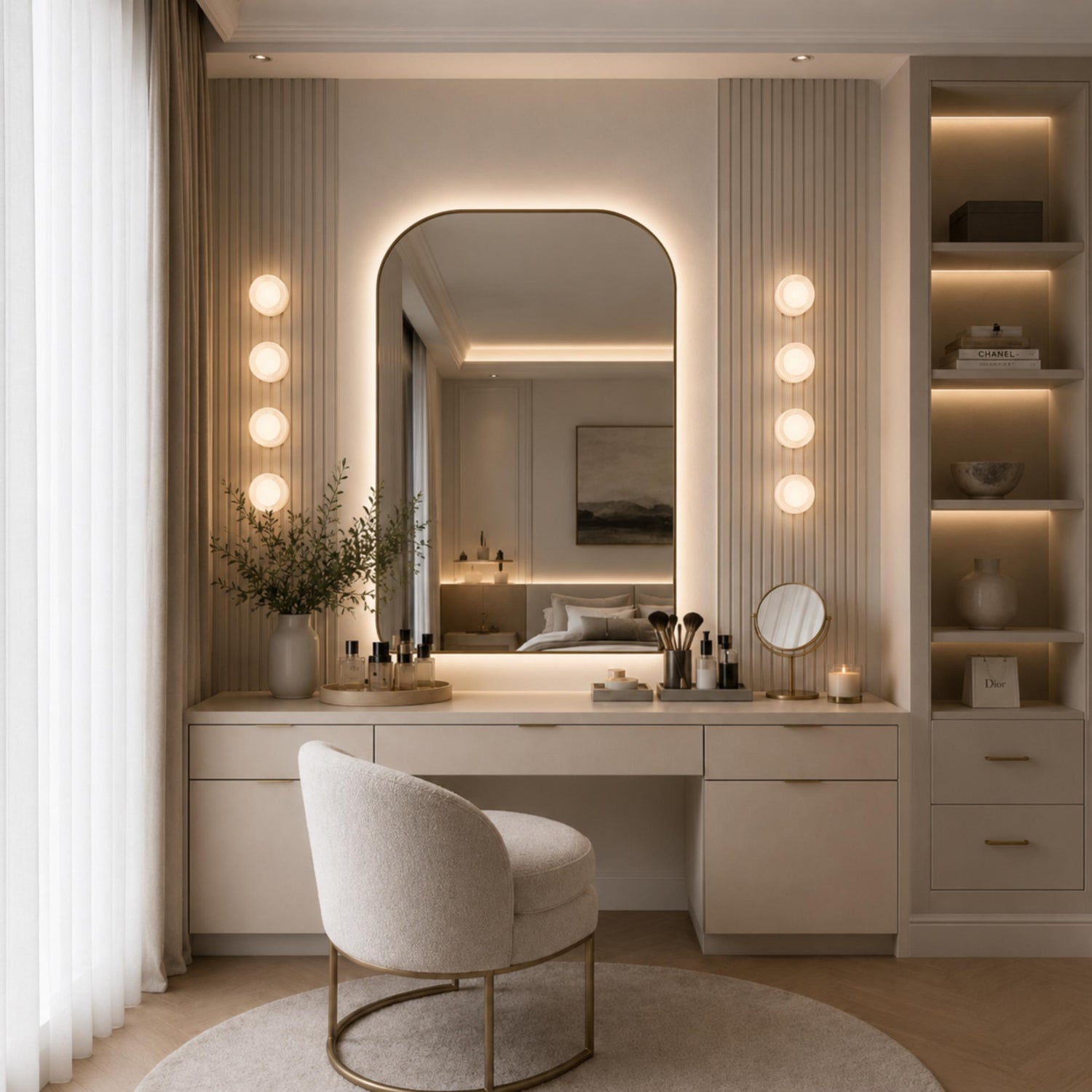 Modern Wall Light Wall Mounted Dimple Glass Aluminum LED with Smart Light Sensor 3000K