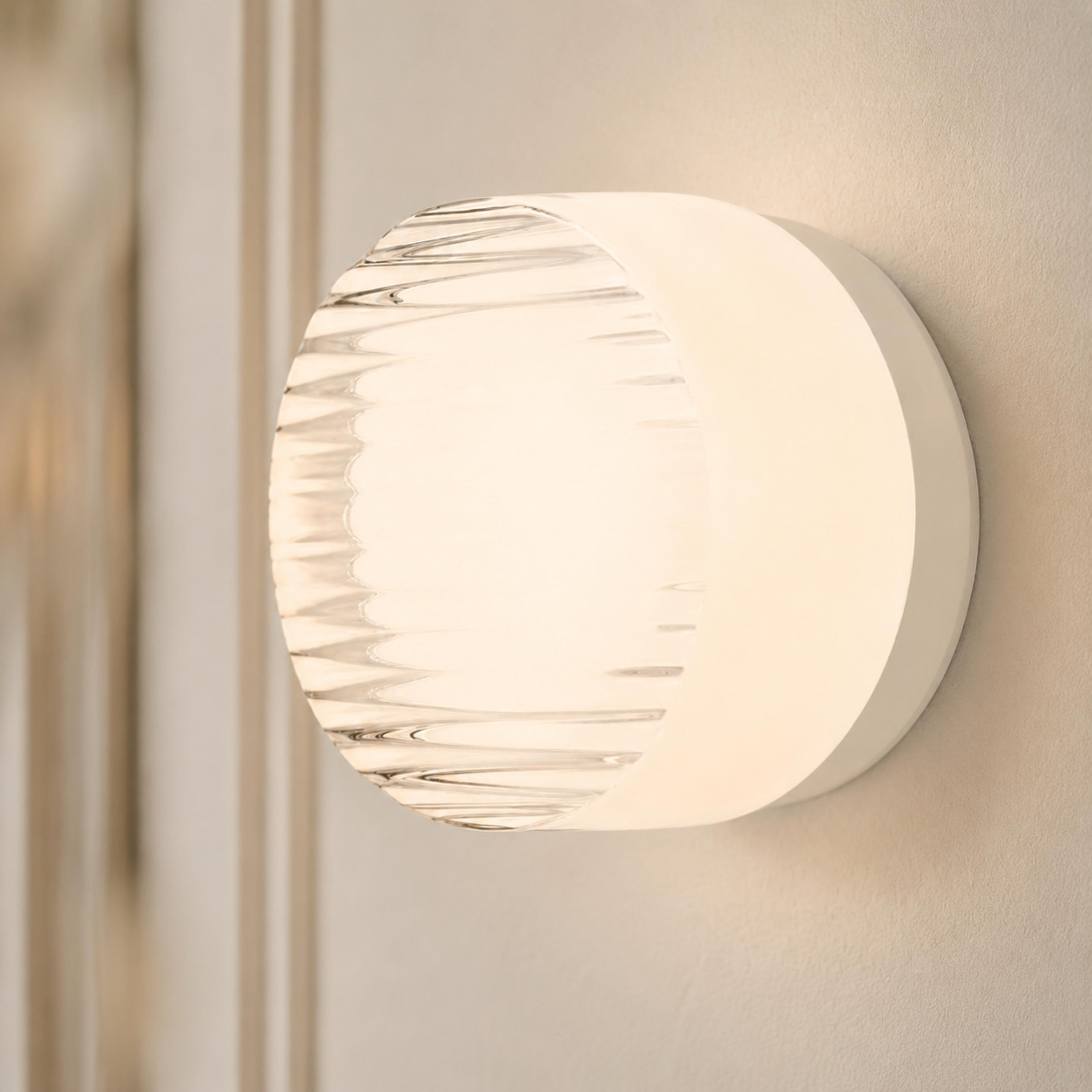 Modern Wall Light Wall Mounted Dimple Glass Aluminum LED with Smart Light Sensor 3000K