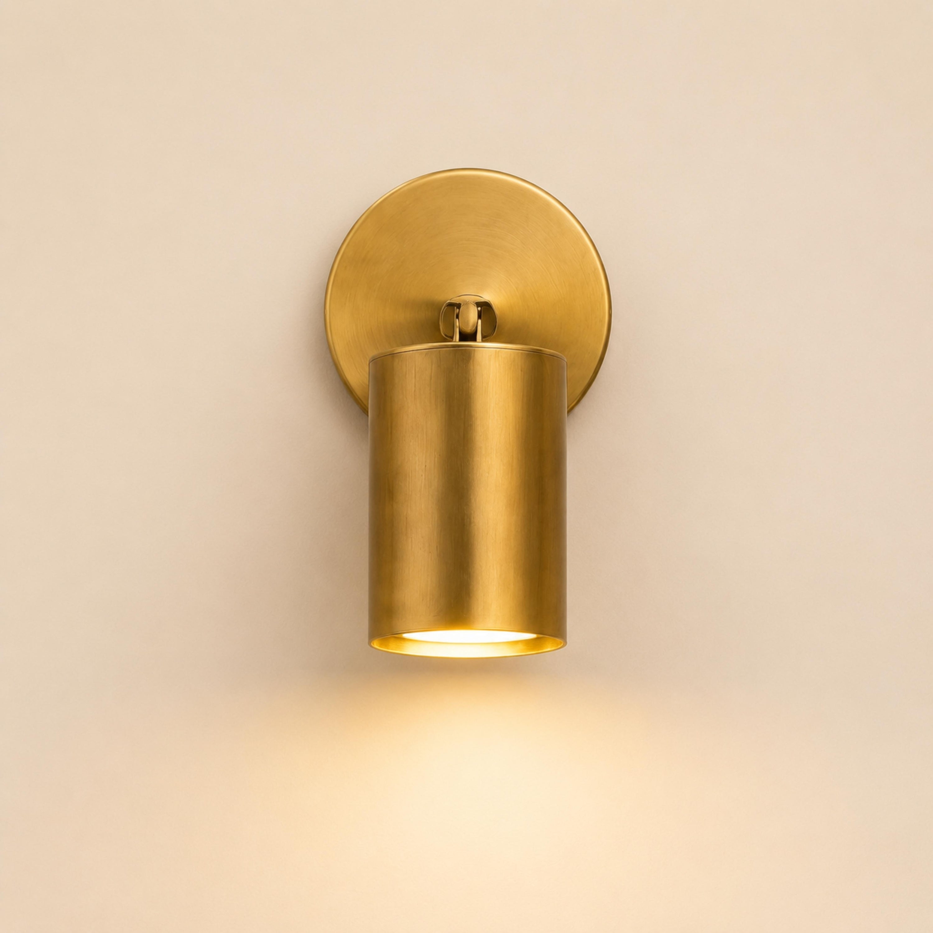 Modern Adjustable Wall Light Rotatable Sconce Brass Fixture with 350° Head Rotation