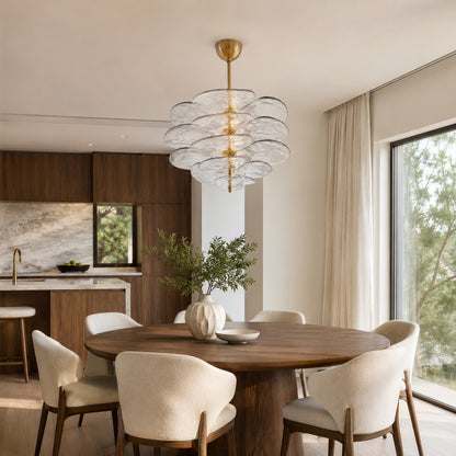 Modern Glass Chandelier with Lotus Leaf Design Ceiling Mounted Elegant Indoor Lighting