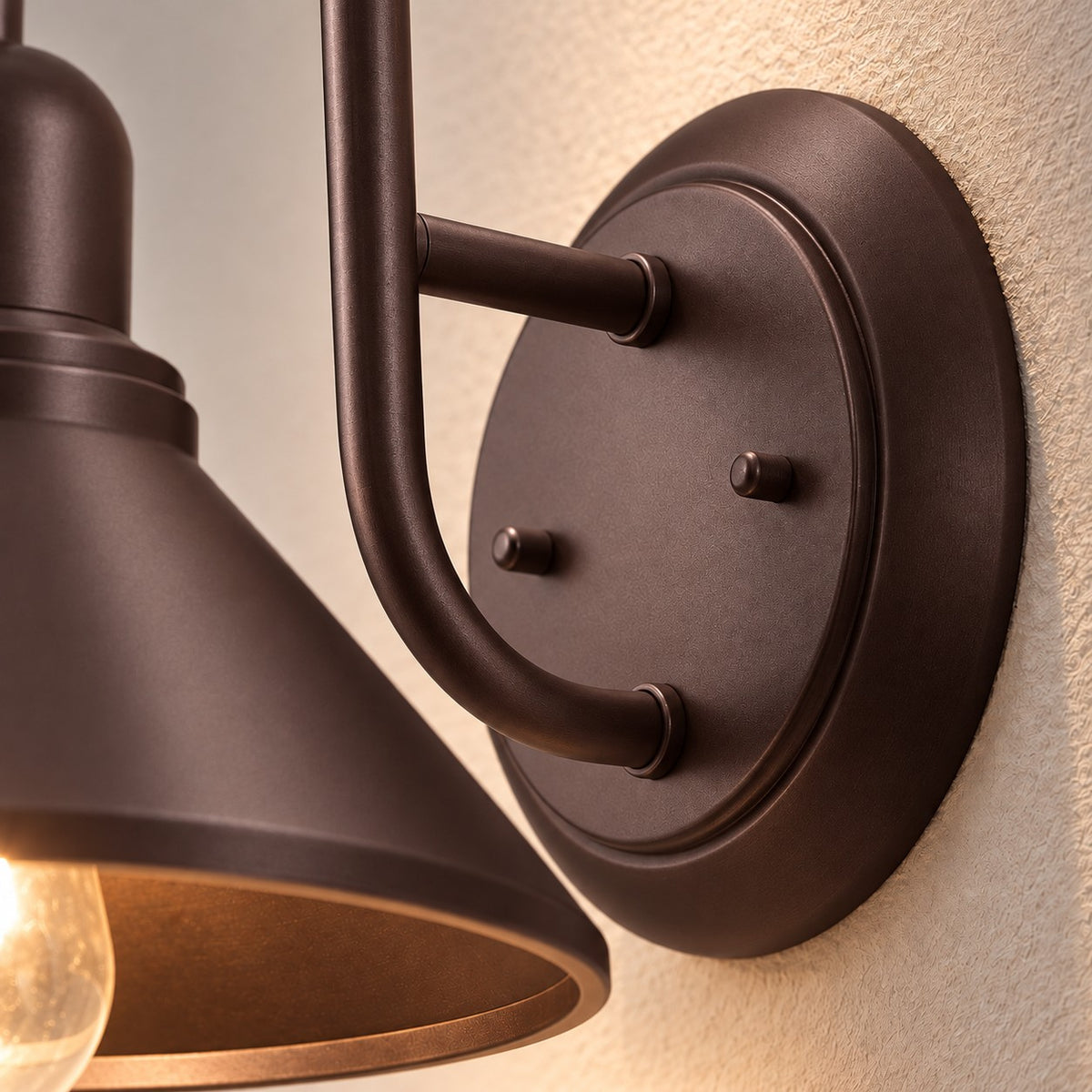 Black Outdoor Wall Light Sconce with Caged Metal Shade and LED Compatibility for Exterior Use