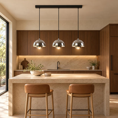 Modern Adjustable Black Pendant Light Hanging Metal LED for Kitchen and Home Lighting