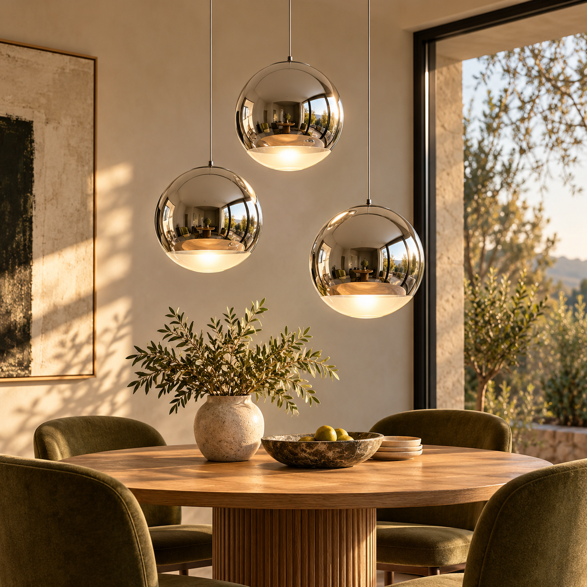 Modern Glass Pendant Light Adjustable Hanging Fixture LED Compatible for Kitchen Lighting