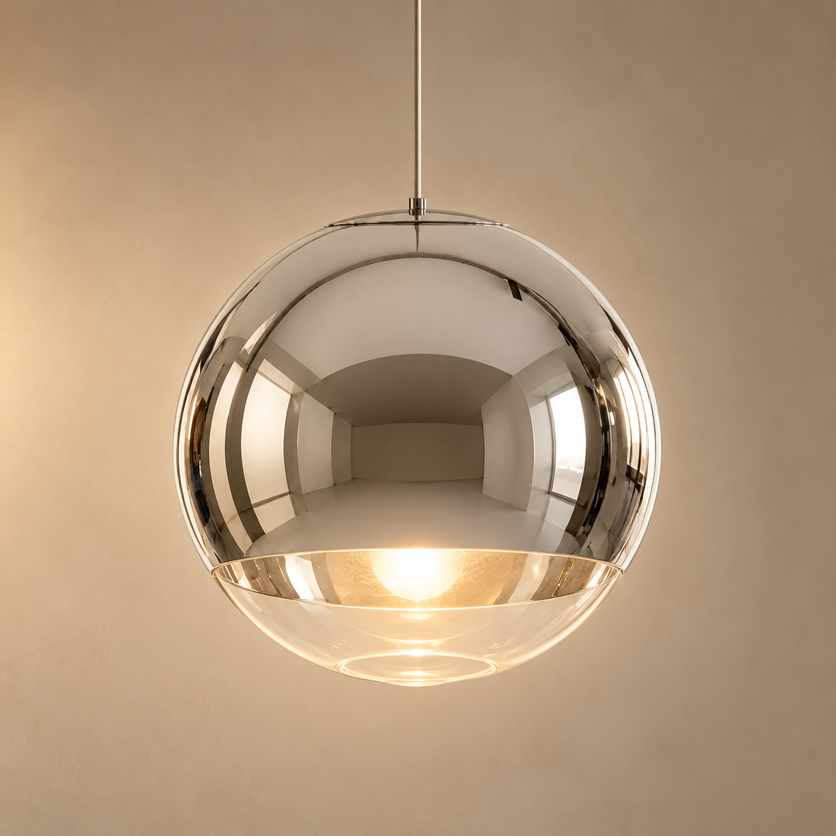 Modern Glass Pendant Light Adjustable Hanging Fixture LED Compatible for Kitchen Lighting