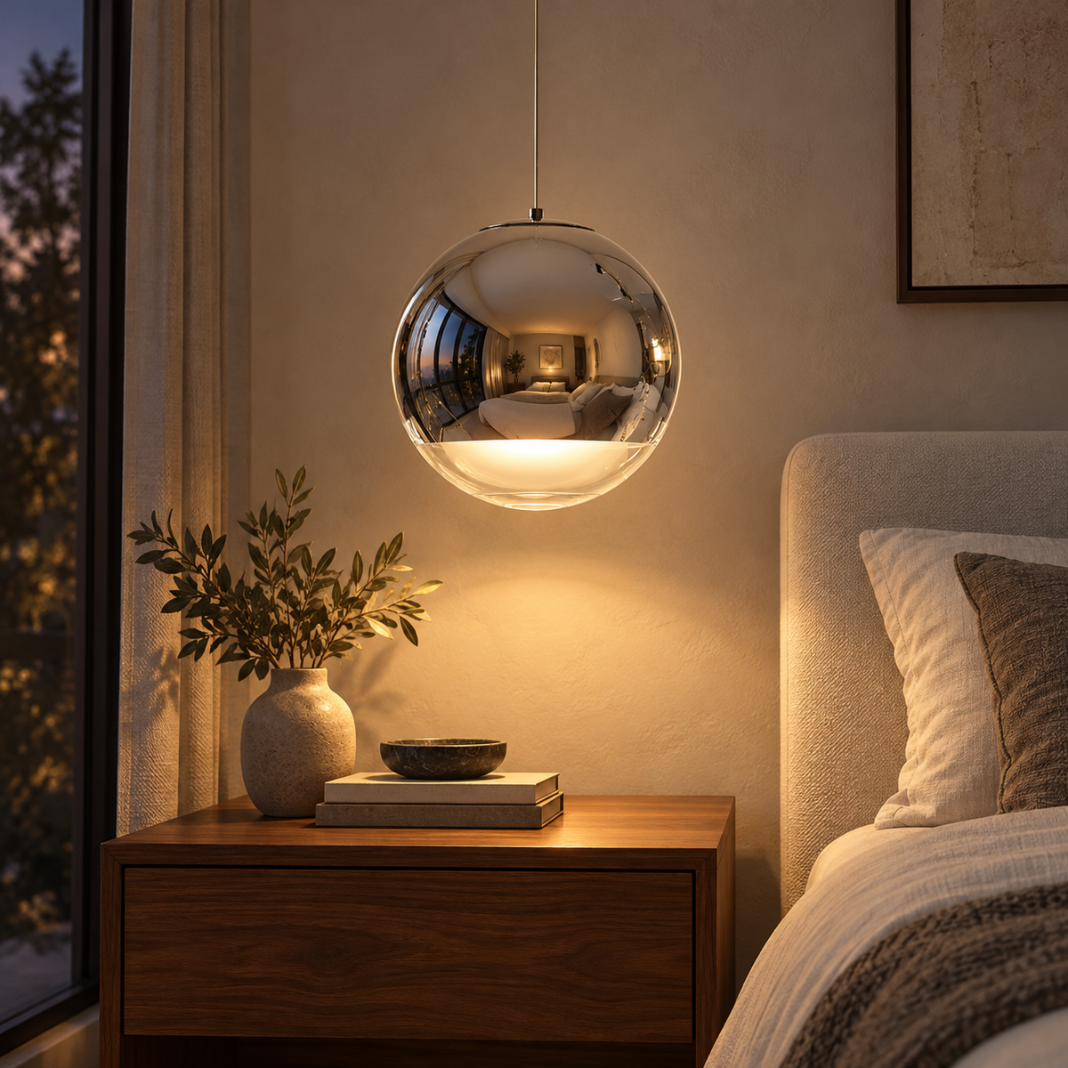 Modern Glass Pendant Light Adjustable Hanging Fixture LED Compatible for Kitchen Lighting