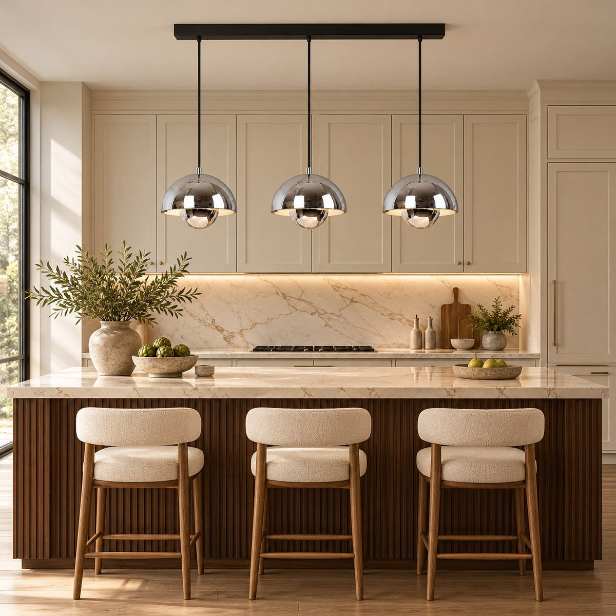 Modern Adjustable Black Pendant Light Hanging Metal LED for Kitchen and Home Lighting