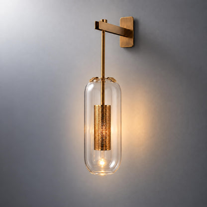 Modern Wall Light Wall Mounted Metal Frame Glass Shade LED Fixture for Ambiance