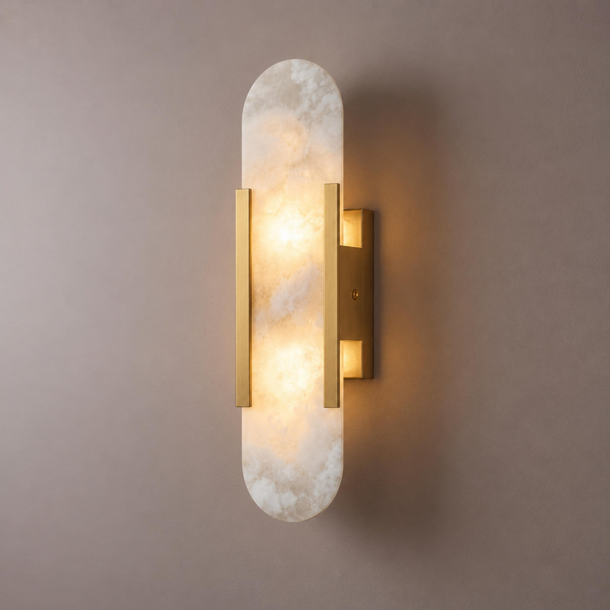 Modern Oblong Wall Sconce Wall Mounted Alabaster Shade LED Wall Light Fixture