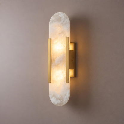 Modern Oblong Wall Sconce Wall Mounted Alabaster Shade LED Wall Light Fixture