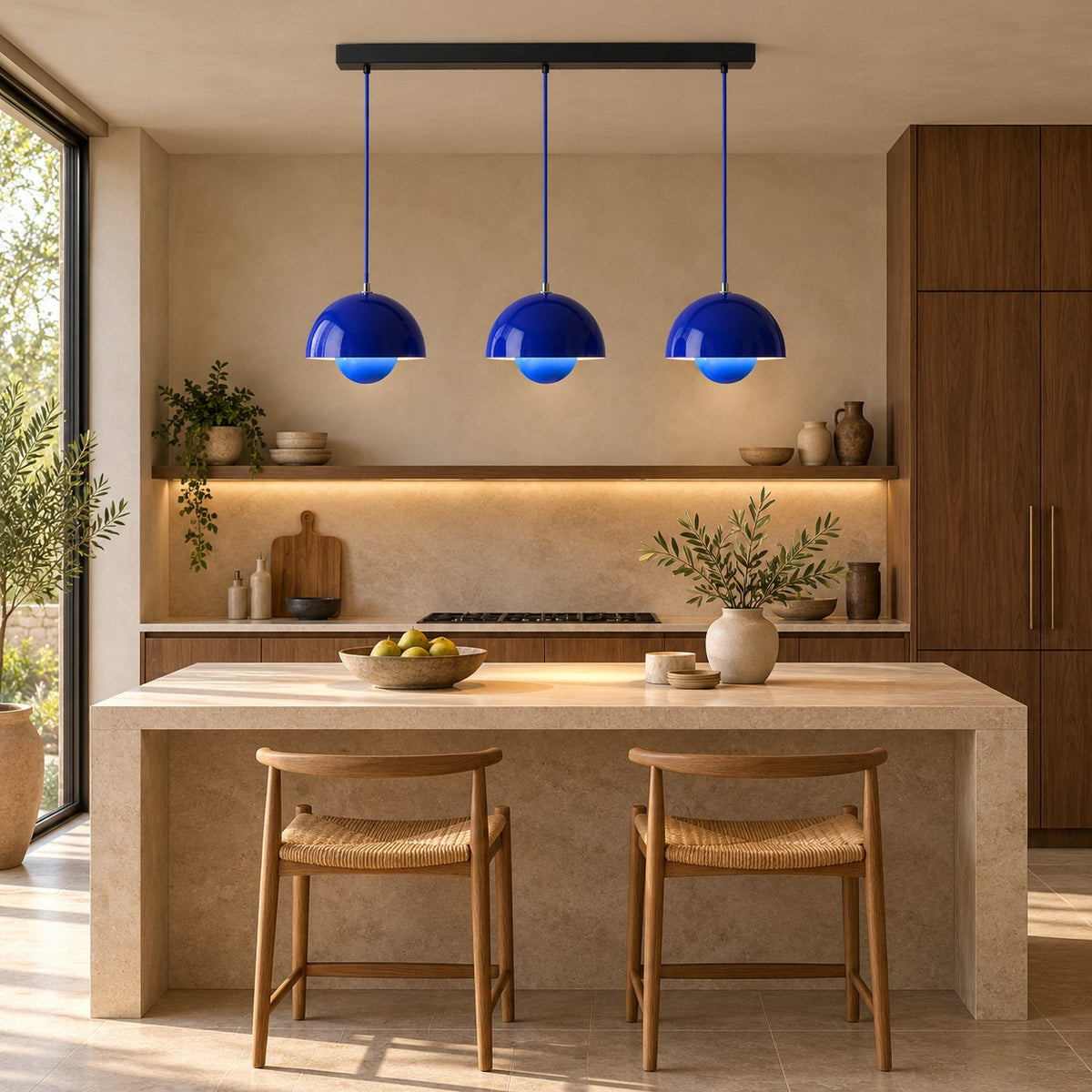 Modern Adjustable Black Pendant Light Hanging Metal LED for Kitchen and Home Lighting