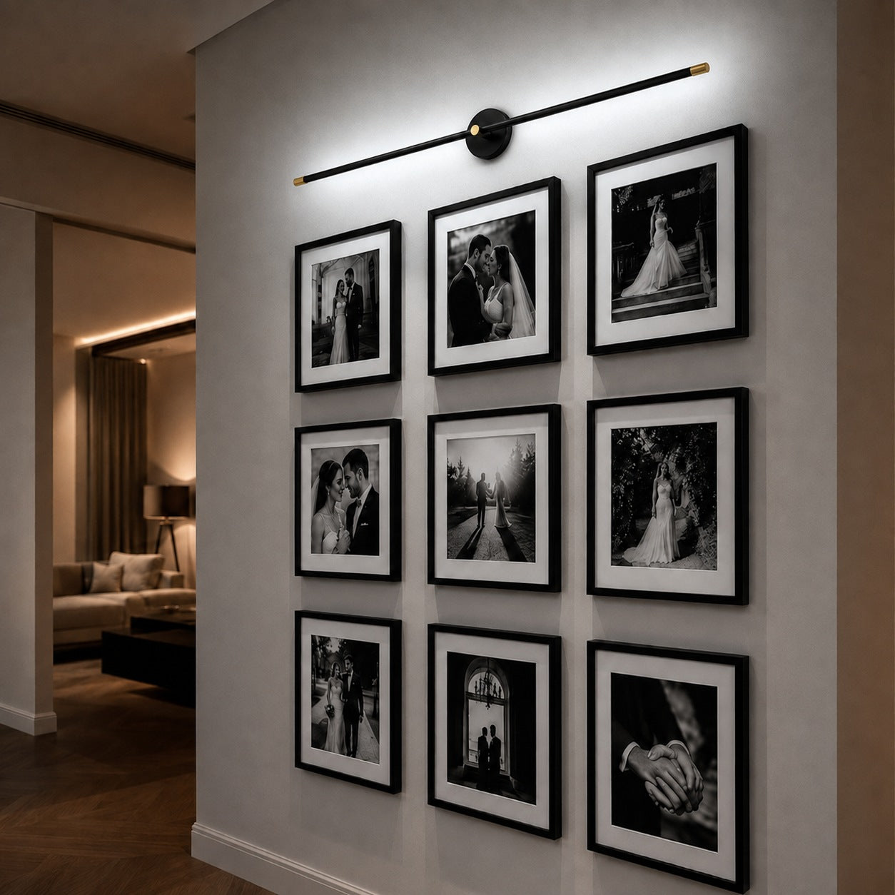 Modern Wall Sconce Light Adjustable Linear Metal LED with Warm and Cool Light Options