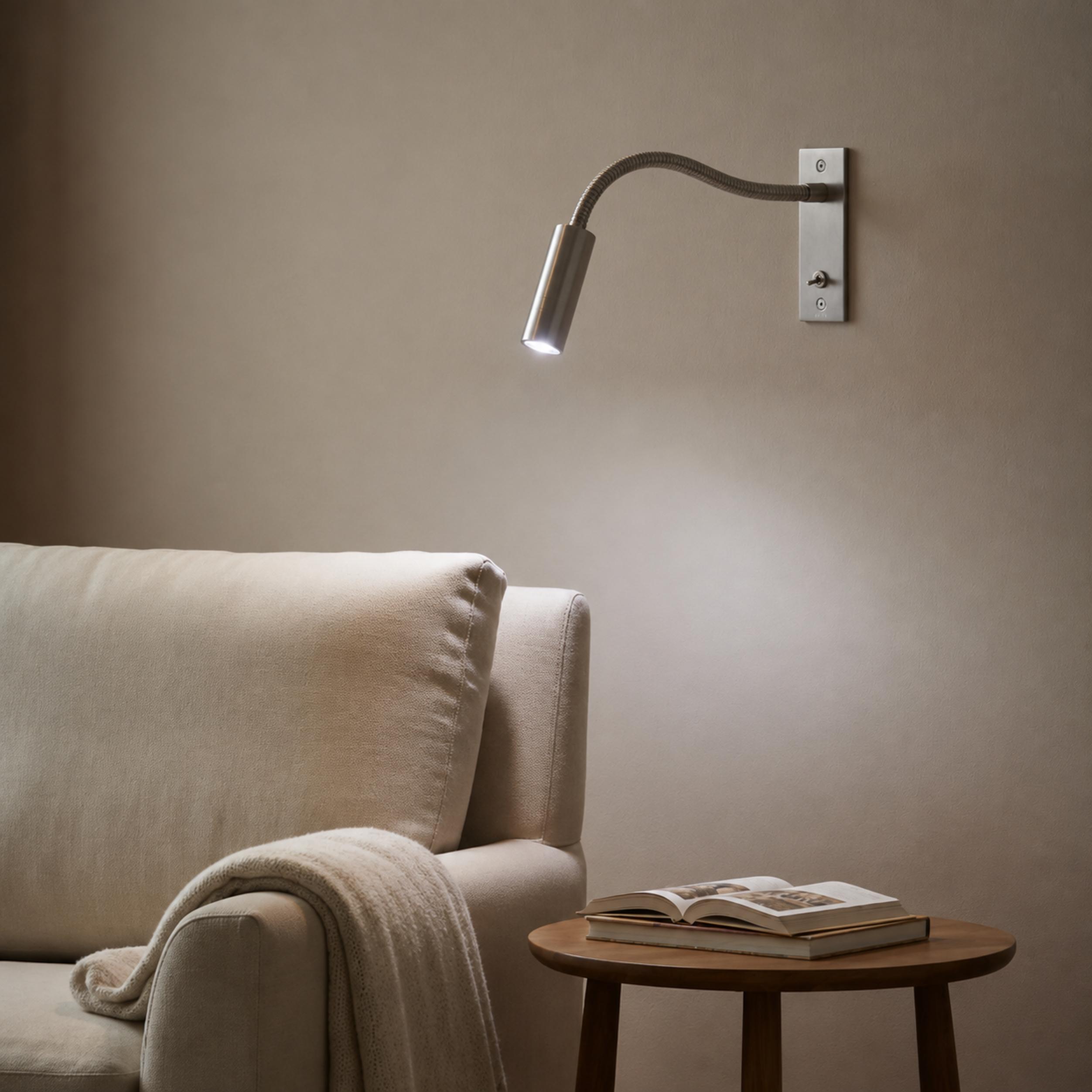 Industrial Wall Light Adjustable Gooseneck Aluminum Integrated LED 3000K Task Illumination