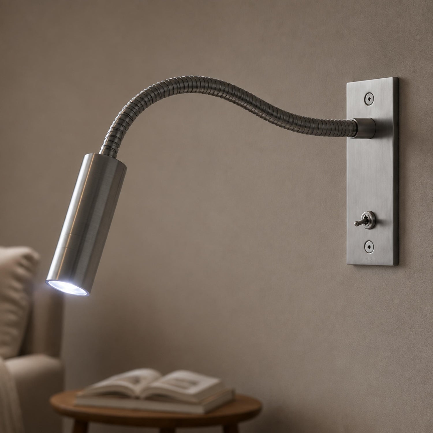 Industrial Wall Light Adjustable Gooseneck Aluminum Integrated LED 3000K Task Illumination