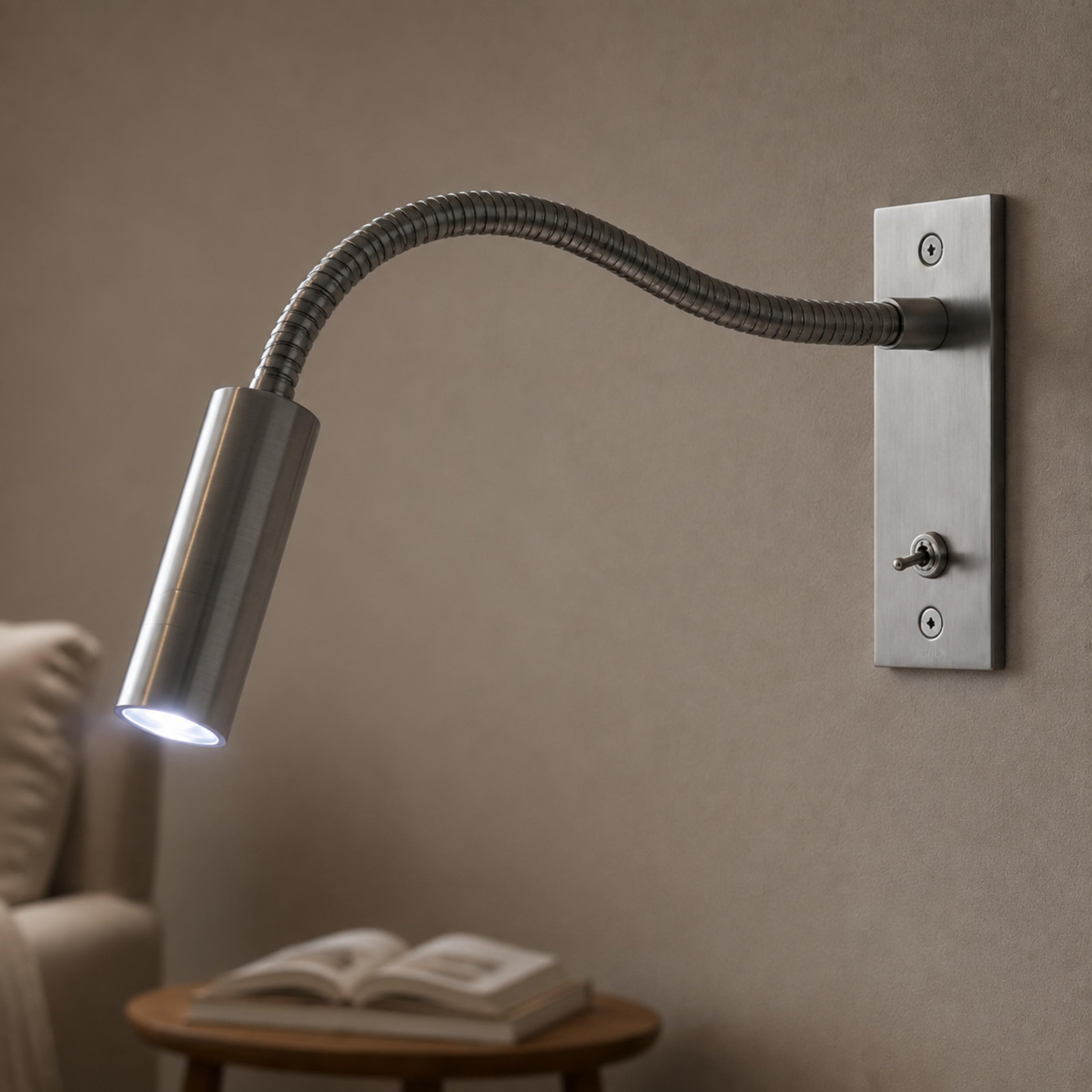 Industrial Wall Light Adjustable Gooseneck Aluminum Integrated LED 3000K Task Illumination