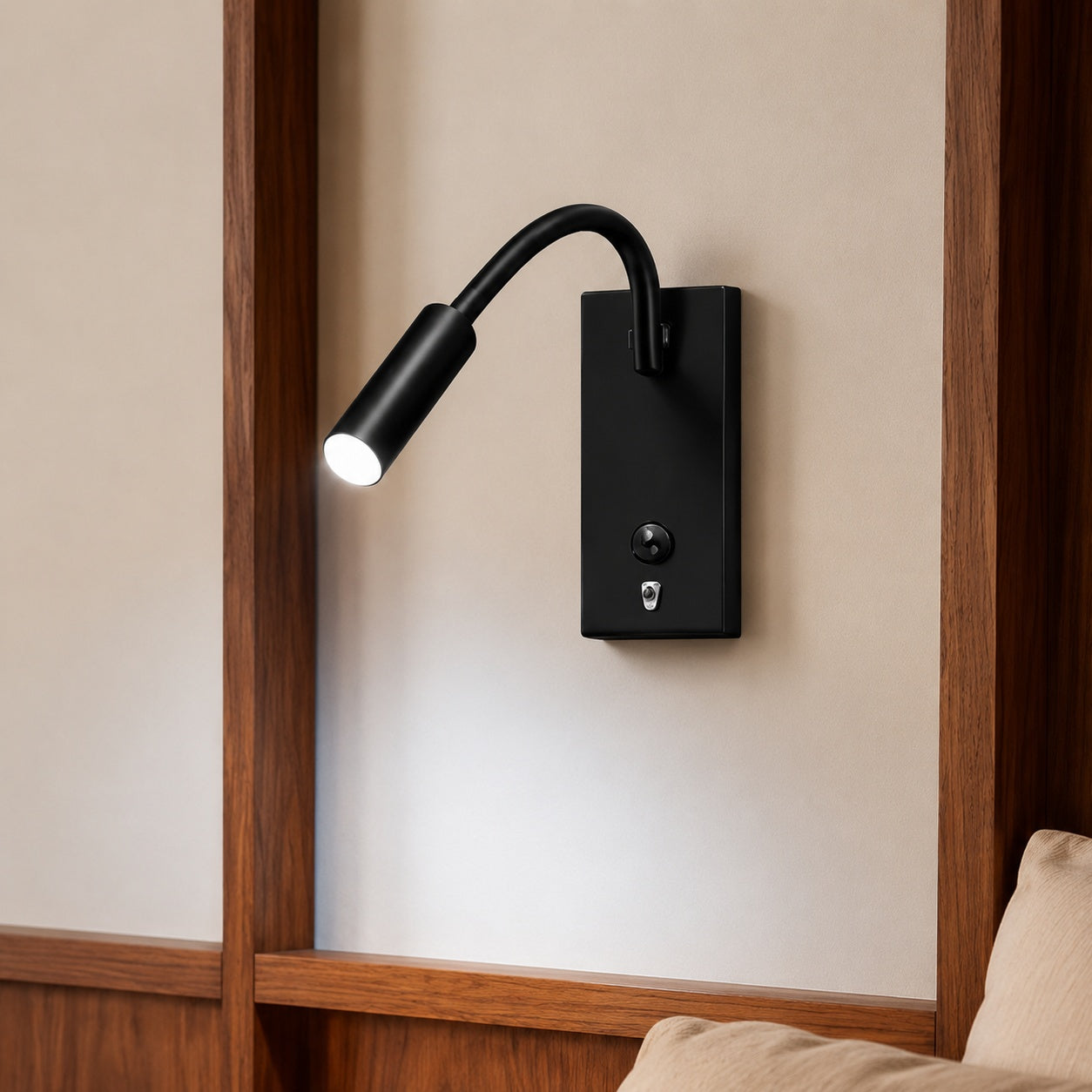 Industrial Wall Light Adjustable Gooseneck Aluminum Integrated LED 3000K Task Illumination