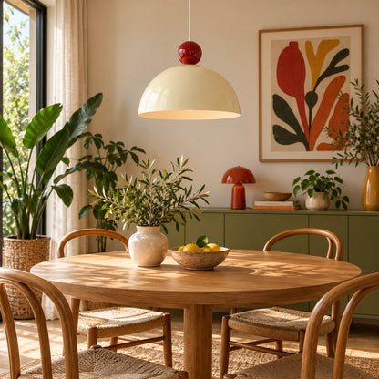 Modern Colorful Glass Pendant Light Adjustable Height LED Hanging Fixture for Kitchen Dining