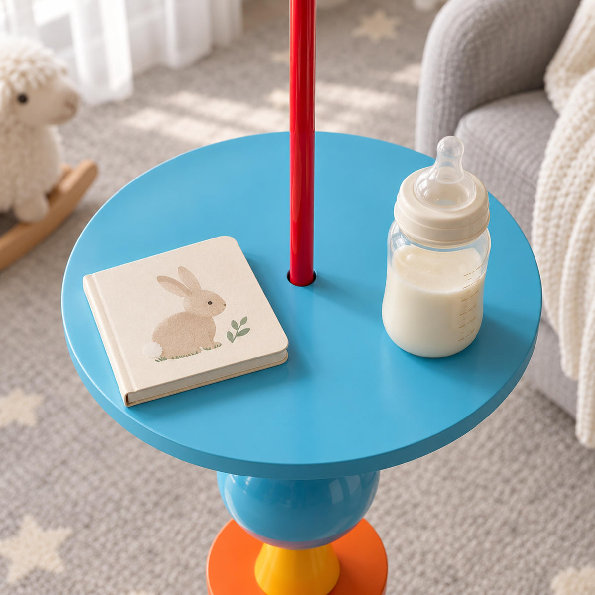 Modern Floor Lamp Adjustable Height LED Acrylic Shade Multi-Color Indoor Lighting