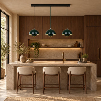 Modern Adjustable Black Pendant Light Hanging Metal LED for Kitchen and Home Lighting