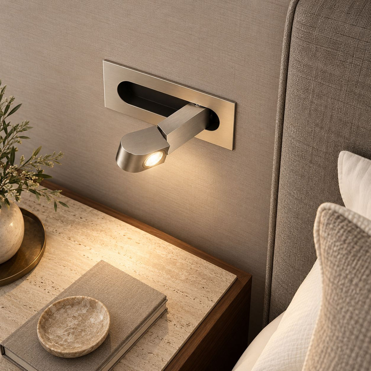 Modern LED Bedside Lamps Wall Mounted Metal Adjustable Arm for Focused Illumination