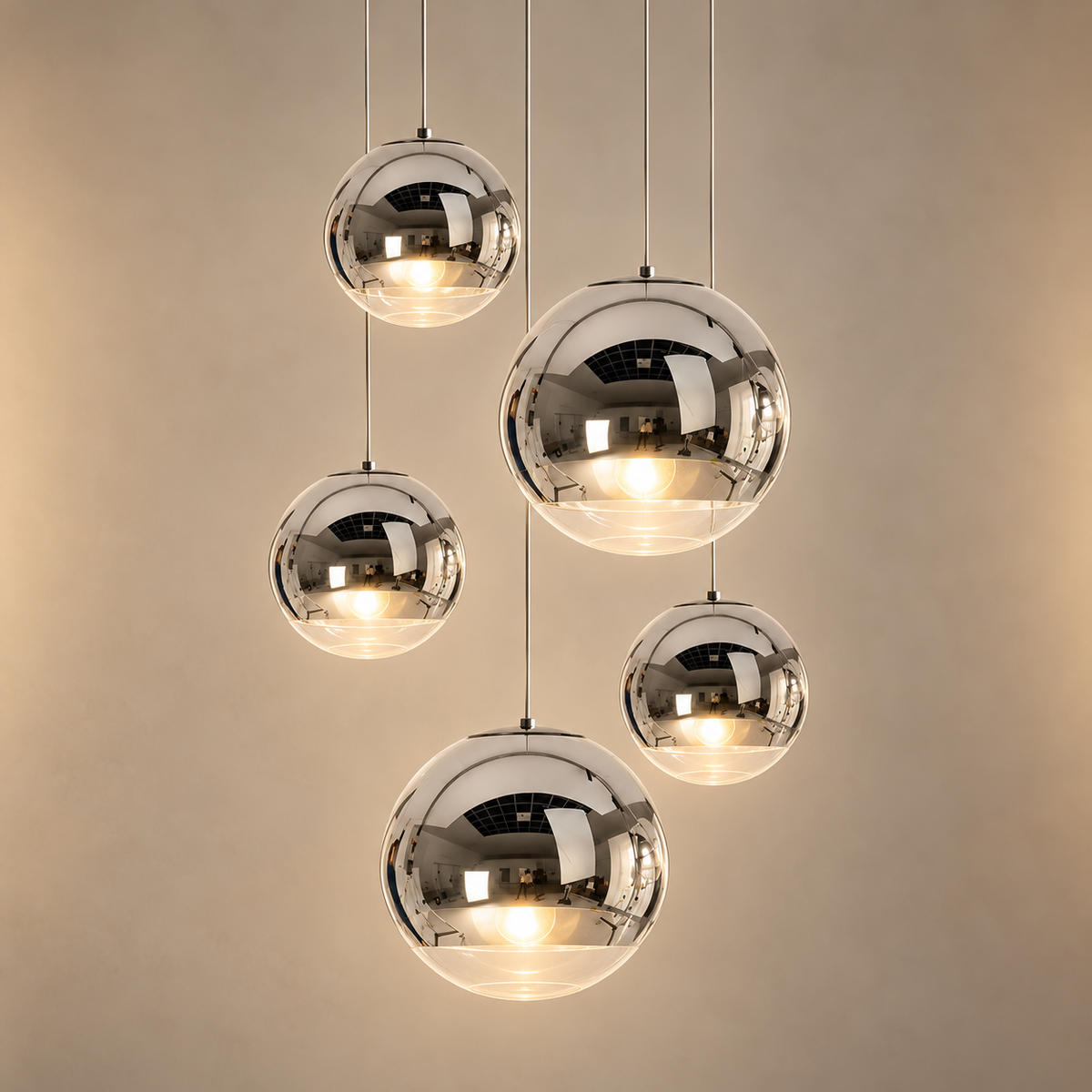 Modern Glass Pendant Light Adjustable Hanging Fixture LED Compatible for Kitchen Lighting