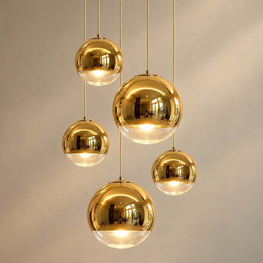 Modern Glass Pendant Light Adjustable Hanging Fixture LED Compatible for Kitchen Lighting