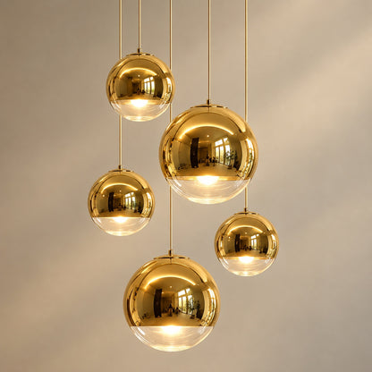 Modern Glass Pendant Light Adjustable Hanging Fixture LED Compatible for Kitchen Lighting