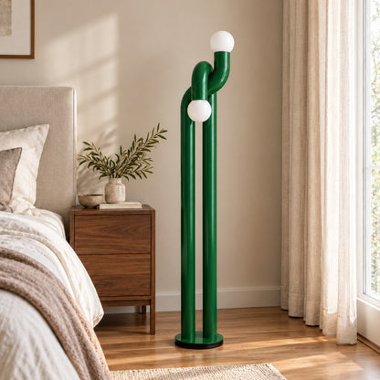 Modern Floor Lamp with Adjustable Height Metal Base for LED Bulbs in Living Room