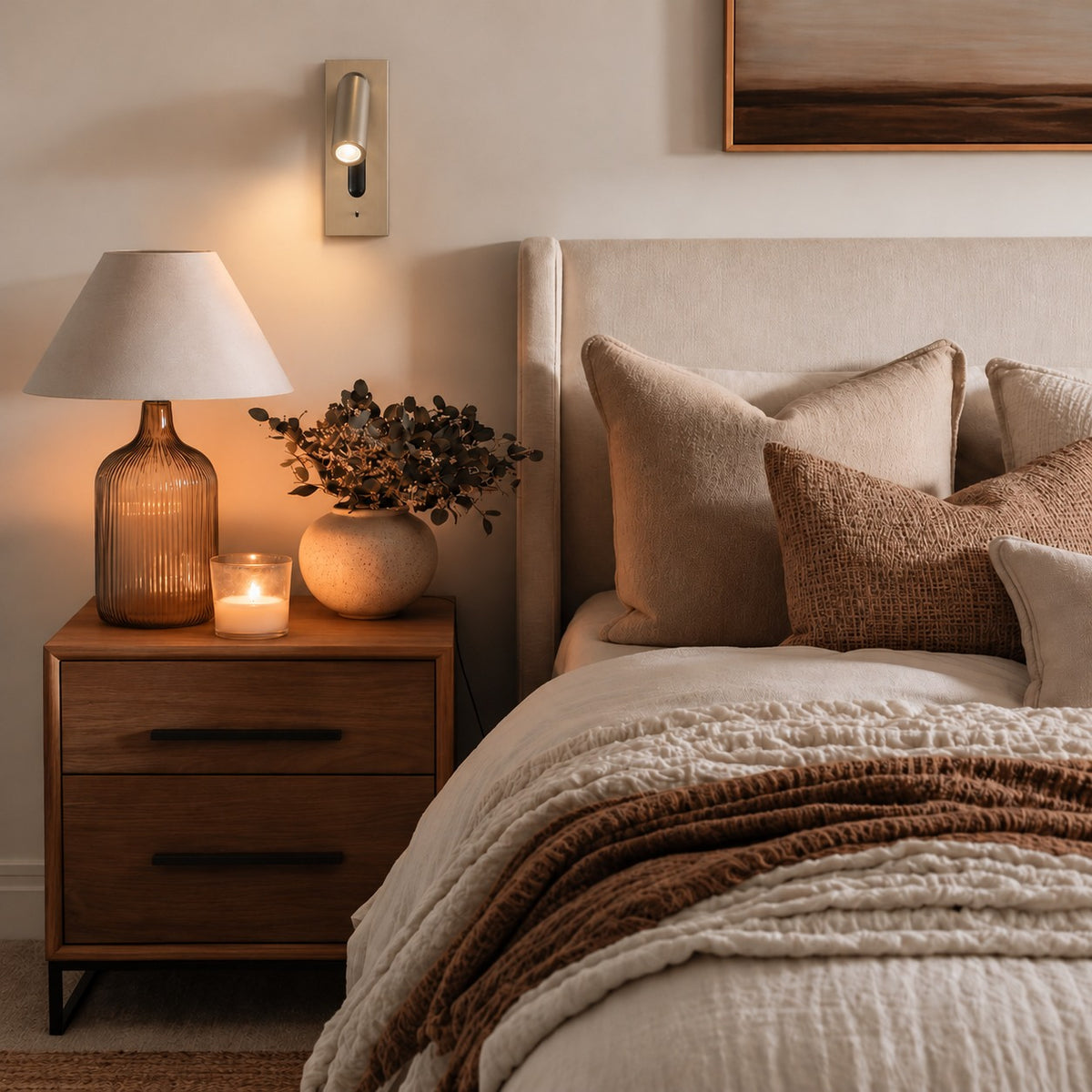 Modern Wall Mounted Bedside Lamp Metal Frame Adjustable LED Lighting for Bedroom Use