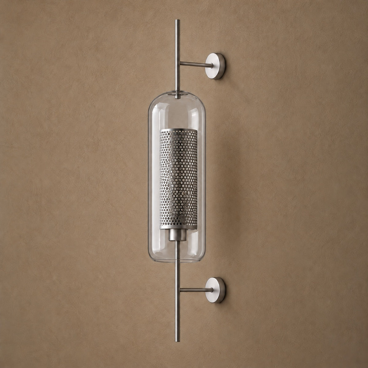 Modern Glass Wall Light Wall Mounted Metal Frame LED Sconce for Indoor Illumination