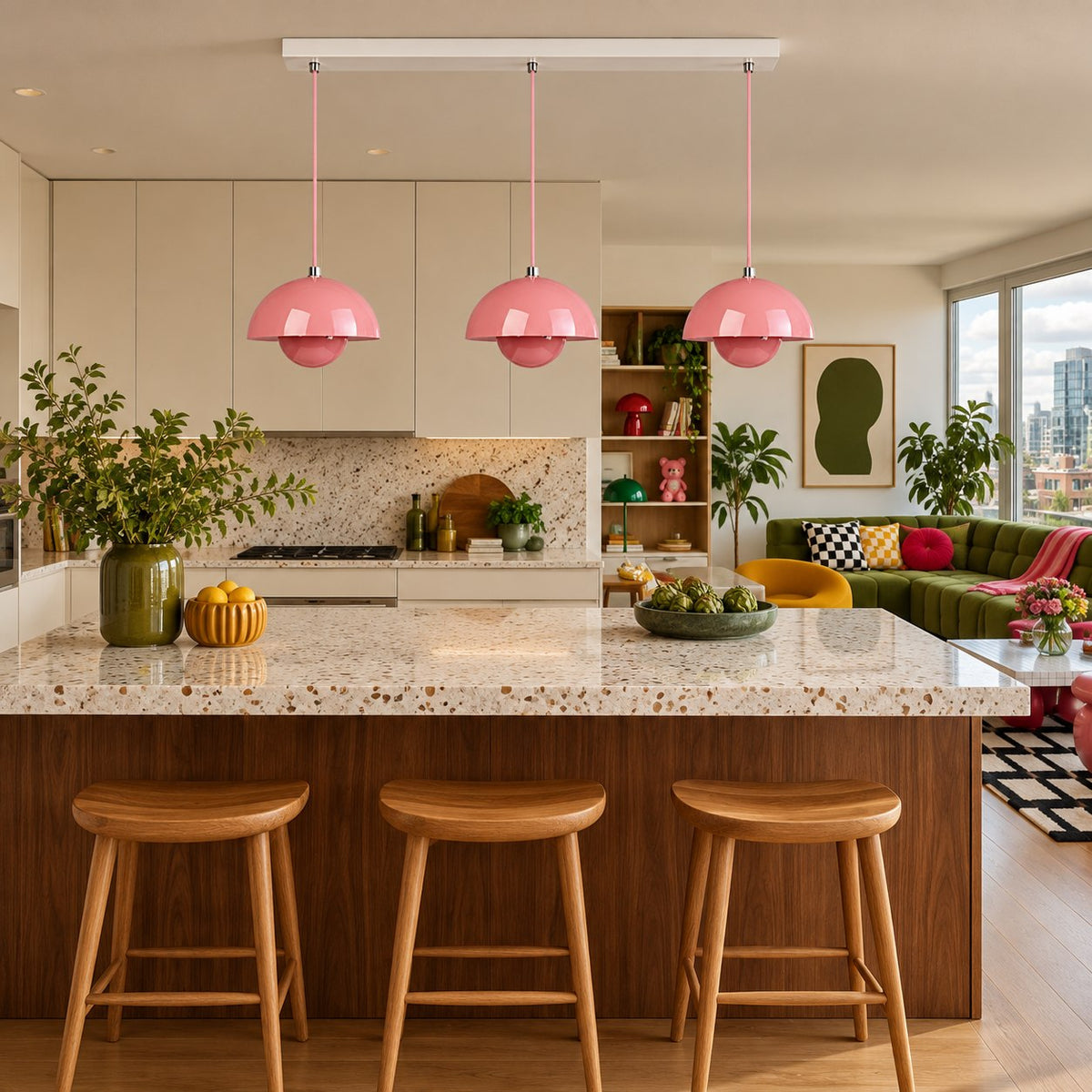 Modern Adjustable Black Pendant Light Hanging Metal LED for Kitchen and Home Lighting