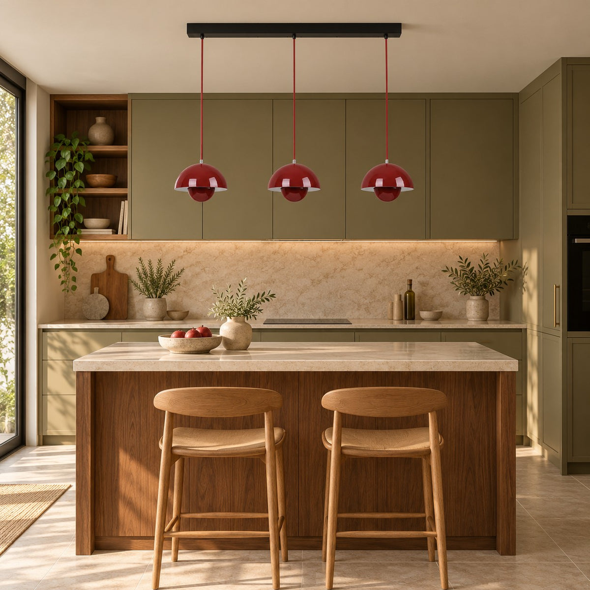 Modern Adjustable Black Pendant Light Hanging Metal LED for Kitchen and Home Lighting