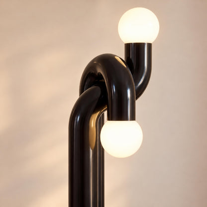 Modern Floor Lamp with Adjustable Height Metal Base for LED Bulbs in Living Room