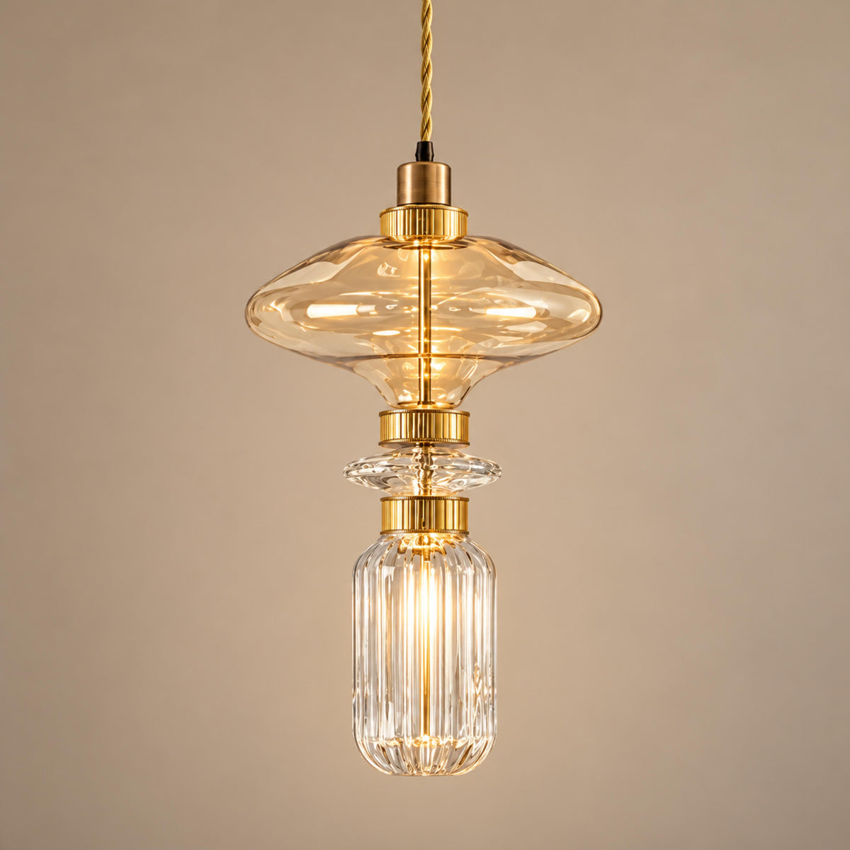 Modern Glass Pendant Lamp Hanging Light Fixture Adjustable LED for Contemporary Spaces