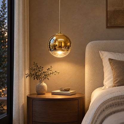 Modern Glass Pendant Light Adjustable Hanging Fixture LED Compatible for Kitchen Lighting