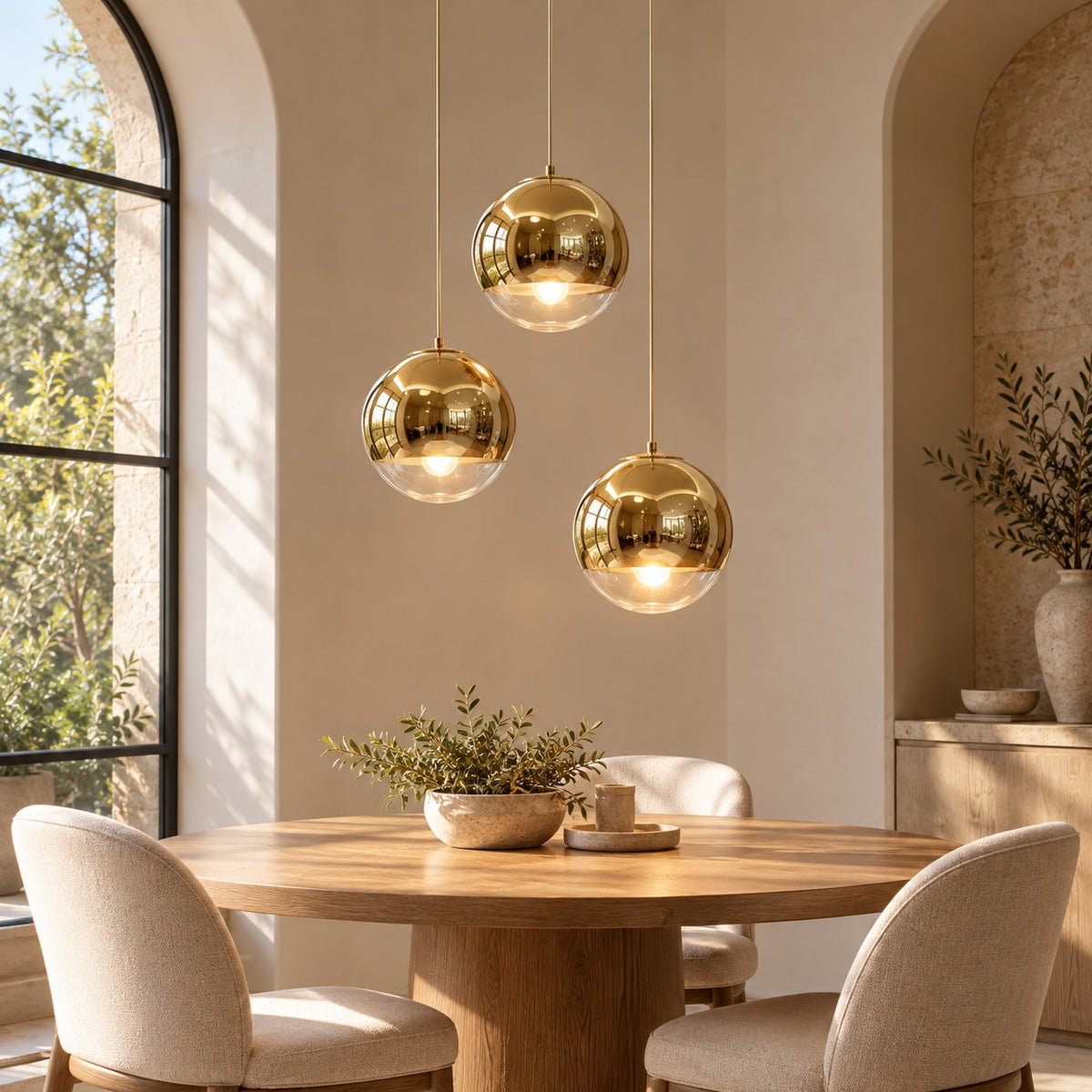 Modern Glass Pendant Light Adjustable Hanging Fixture LED Compatible for Kitchen Lighting