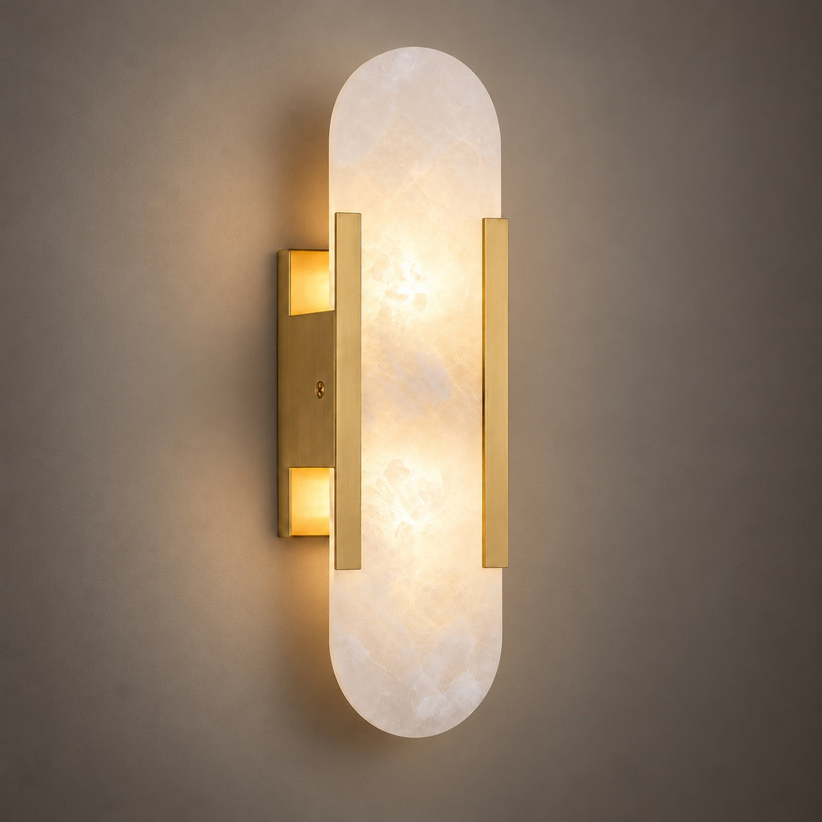 Modern Oblong Wall Sconce Wall Mounted Alabaster Shade LED Wall Light Fixture