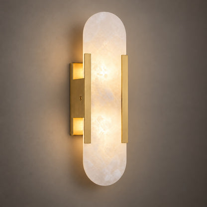 Modern Oblong Wall Sconce Wall Mounted Alabaster Shade LED Wall Light Fixture