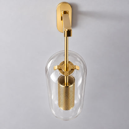 Modern Wall Light Wall Mounted Metal Frame Glass Shade LED Fixture for Ambiance