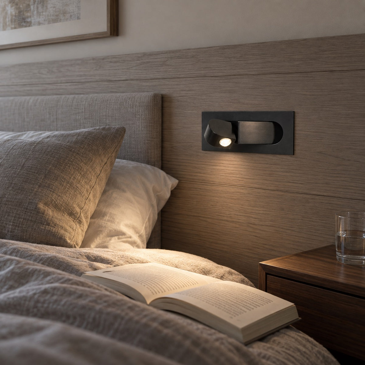 Modern LED Bedside Lamps Wall Mounted Metal Adjustable Arm for Focused Illumination