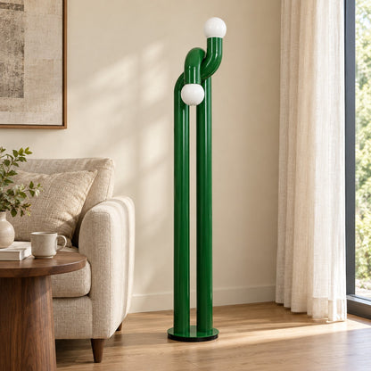 Modern Floor Lamp with Adjustable Height Metal Base for LED Bulbs in Living Room