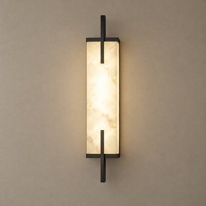 Modern Wall Sconce Wall Mounted Brass and Spanish Alabaster LED Lighting Adjustable Color Temperature