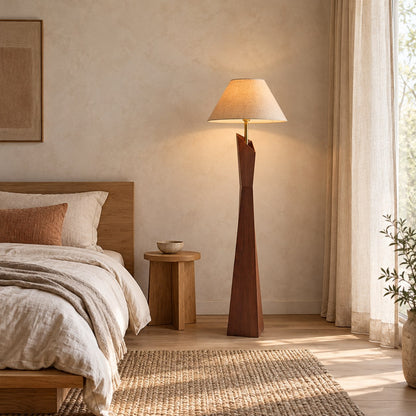 Modern Floor Lamp Adjustable Height Resin and Fabric Shade Dimmable for Living Room Ambient Lighting