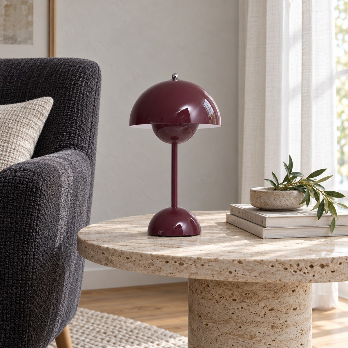 Modern Cordless Table Lamp with Adjustable Brightness and USB Charging for Indoor and Outdoor Use