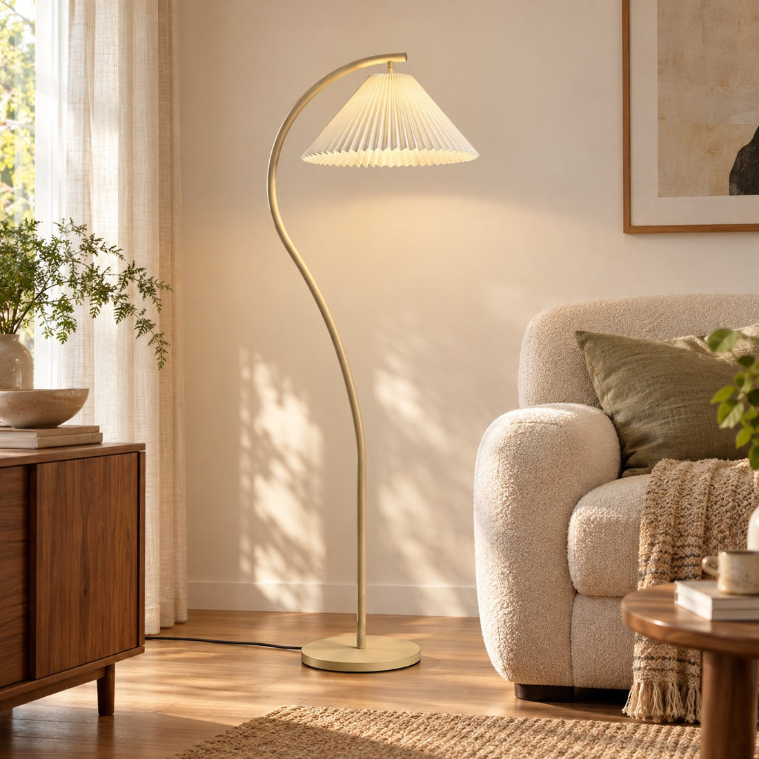 Modern Floor Lamp Adjustable Metal Base LED Lighting 50 to 70 Inches Height
