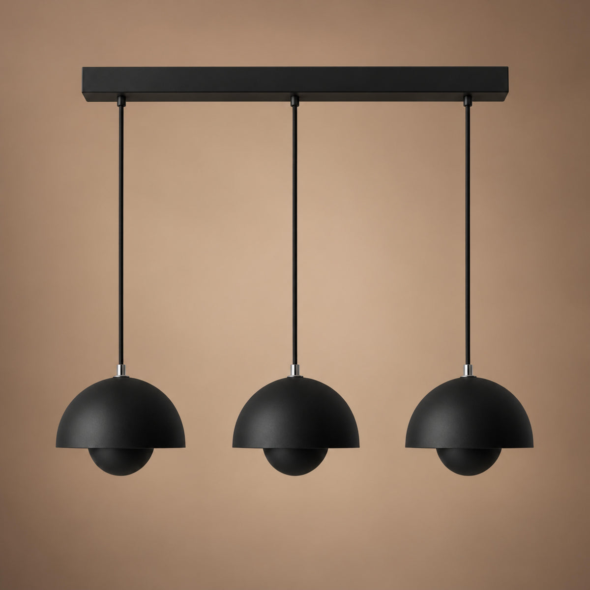 Modern Adjustable Black Pendant Light Hanging Metal LED for Kitchen and Home Lighting