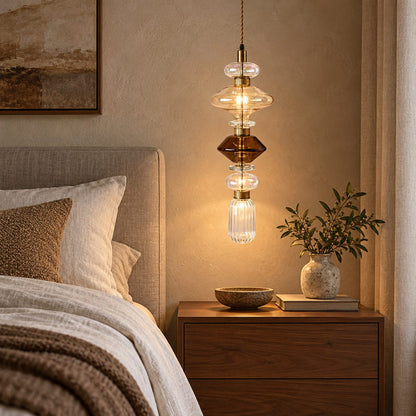 Modern Glass Pendant Lamp Hanging Light Fixture Adjustable LED for Contemporary Spaces